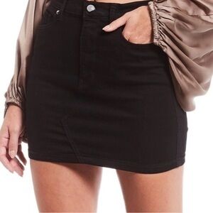 Free People Black Denim  Skirt Size 31